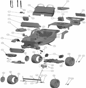 Page A Diagram and Parts List for X6645  Power Wheels Ride-On Cars